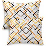 More Home Ranforce Kapaklı 2'li Yastık Kılıfı Seti - Geometrik - Çok Renkli - 50 x 70