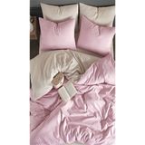 More Home Tek Kişilik Lastikli Çarşaf Nevresim Takımı Pudra Bej - Pudra - Bej - 160 x 220 cm