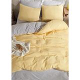 More Home Tek Kişilik Lastikli Çarşaf Nevresim Takımı Sarı Gri - Sarı - Gri - 160 x 220 cm