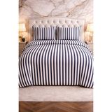 More Home Tek Kişilik Nevresim Takımı Lastikli Çarşaflı Çizgili Gri Beyaz - 160 x 220 cm - Beyaz - Gri