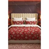 More Home Tek Kişilik Nevresim Takımı Lastikli Çarşaflı Kırmızı Bej - Renkli - 160 x 220 cm