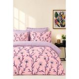 More Home Tek Kişilik Nevresim Takımı Lastikli Çarşaflı Lavanta Dalları - Lila - 160 x 220 cm