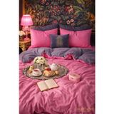 More Home Tek Kişilik Yorgan Kılıfı + Yastık Kılıfı Antrazit Fuşya