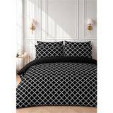 More Home Tek Kişilik Yorgan Kılıfı+ Yastık Kılıfı ( Çarşafsız ) Motif Desen Siyah Beyaz - Siyah - Beyaz - 160 x 220 cm