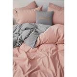 More Home Tek Kişilik Yorgan Kılıfı + Yastık Kılıfı (Çarşafsız) Pembe-Gri - Pembe - Gri - 160 x 220 cm