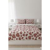 More Home Tek Kişilik Yorgan Kılıfı + Yastık Kılıfı Kalp Desen Beyaz Kırmızı