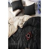 More Home Tek Kişilik Yorgan Kılıfı + Yastık Kılıfı Siyah Bej