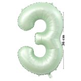 More party Folyo Balon - Renk Retro Yeşil - 3 Rakamı Helyum Balon - 36cm 3 Yaş Balonu- 3 Rakam Balon - Doğumgünü süsleri - Parti Malzemeleri