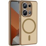 More TR Xiaomi Redmi Note 13 Pro 4g Kılıf Magsafe Kamera Korumalı Mat Parmak Izi Tutmayan Mtr - Kahverengi