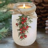 MOREDOTS Noel Süslemeleri - Noel Dekoru - 18 oz Kış Mason Kavanoz Mum - Rustik Çiftlik Evi Yılbaşı Dekorasyonu Yeni Ev Odası İç Mekan Masaları için - Yetişkinler Kadınlar Öğretmenler Anne için Benzersiz Noel