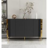 Morepp Dream 120 cm Konsol Tv Sehpası Çok Amaçlı Dolap Antrasit-Altın - Antrasit - Altın