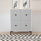 Morepp Ece 90 cm , Lazer Desenli 4Kapaklı 4 Raflı Ayakkabılık, Çok Amaçlı Dolap, Banyo Dolabı Beyaz Çok Renkli