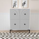 Morepp Ece 90 cm , Lazer Desenli 4kapaklı 4 Raflı Ayakkabılık, Çok Amaçlı Dolap, Banyo Dolabı Beyaz