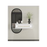morepp Glow 70cm Duvara Monte Kapaklı Raflı Modern Dresuar Beyaz-Altın