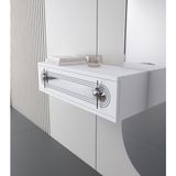 Morepp Işık 70CM Duvara Monte Kapaklı Raflı Modern Dresuar Beyaz-Gümüş - Beyaz - Gümüş