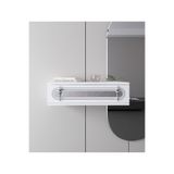 morepp Işık 70cm Duvara Monte Kapaklı Raflı Modern Dresuar Beyaz-Gümüş
