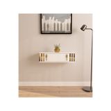 morepp Lena 70cm Duvara Monte , Kapaklı, Modern Dresuar Beyaz-Altın