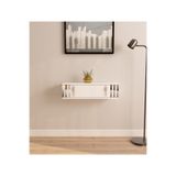 morepp Lena 70cm Duvara Monte , Kapaklı, Modern Dresuar Beyaz-Gümüş