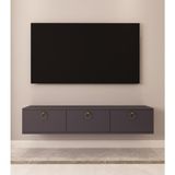 Morepp Max 150 cm Duvara Monte Tv Ünitesi Tv Sehpası | Antrasit - Altın - 29X150