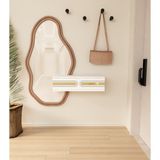 Morepp Oslo 70CM Duvara Monte Tek Kapaklı Raflı Modern Dresuar Beyaz-Altın - Beyaz - Altın