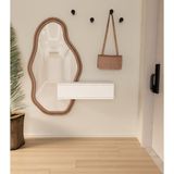 Morepp Oslo 70CM Duvara Monte Tek Kapaklı Raflı Modern Dresuar Beyaz-Beyaz - Beyaz - Beyaz