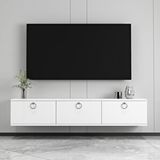 Morepp Sıla 150 Cm Duvara Monte Tv Sehpası Tv Ünitesi Beyaz-Gümüş Çok Renkli