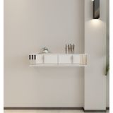 Morepp Skyp 90 cm ,2 Kapaklı, Raflı, Duvara Monte Dresuar Beyaz-Gümüş - Beyaz - Gümüş