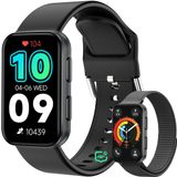 MorePro AIR2 Fitness İzleyici, 7/24 Nabız ve Kan Basıncına Sahip Akıllı Saat, Adım Kalori Sayacı, Uyku Monitörü, IP68 Su Geçirmez Fitness Saati, Kadın Erkek Andriod iOS için (Siyah)