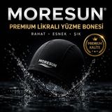 MORESUN 1 Adet Likralı Bez Deniz Havuz Bonesi - Standart - Siyah