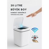 Moresun Buğz 20L Akıllı Sensörlü Çöp Kovası Uv Işık Koku Geçirmez Mutfak Banyo Ofis Için