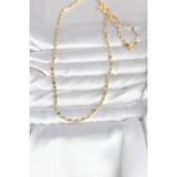 Moresun Buğz cm 14K Gold Renk Çizgi Lazer Model 60 cm Kadın Kolye - Buğz