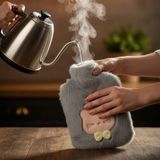 Moresun Buğz Papyonlu Kedi Figürlü Mavi Peluş Sıcak Su Torbası 1 Litre