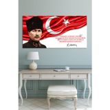Morfil Sanat Atölyesi Atatürk Kalpaklı Makam Kanvas Tablo Resmi Kurumlar Okullara Uygun (7Farklı Ölçü)