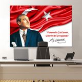 Morfil Sanat Atölyesi Atatürk Mustafa Kemal Makam Panosu Kanvas Tablo Resmi Kurumlar Okullar (8farklı Ölçü) - 100X70 - Renkli