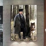 Morfil Sanat Atölyesi Atatürk Mustafa Kemal Makam Panosu Tablosu Kanvas Tablo Resmi Kurumlar Okullar - 35X50