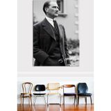 Morfil Sanat Atölyesi Atatürk Mustafa Kemal Siyah Beyaz Kanvas Tablo (8 Farklı Ölçü)