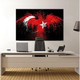 Morfil Sanat Atölyesi Ay Yıldız Kartal Türkiye Kanvas Tablo (8 Farklı Ölçü)
