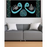 Morfil Sanat Atölyesi Nazar Duası Allah (Cc) Muhammed (Sav) Ortada Nazar Duası Yazılı İslami Dini Hat Kanvas Tablo