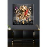 Morfil Sanat Atölyesi Osmanlı Arması Kanvas Tablo (7 Farklı Ölçü) - 60 x 60 cm - Renkli