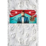 Morfil Sanat Atölyesi Sultan Abdülhamid Han Osmanlı Arması Çepni Simgesi Kanvas Tablo (7 Farklı Ölçü)
