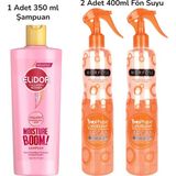 Morfose Argan Yağlı Fön Suyu Turuncu 400 ml 2 Adet + Elidor Şampuan Moisture Boom Yoğun Nem Terapisi 350 ml