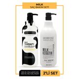 Morfose K-Milk Therapy Şampuan 1000 ml+Milk Keratin Saç Bakım Kremi 1000 ml