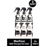 Morfose Milk Therapy Fön Sütü 400 ml Isıya Karşı Koruma Özelliği ile Tüm Saçlar İçin Hacim Verici 3 Adet - Standart