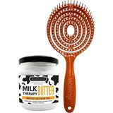 Morfose Oval Saç Fırçası Milk Therapy Butter Yağ Içeren Mucizevi Saç Bakım Kremi - 007