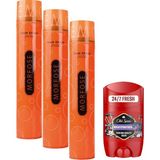 Morfose Ultra Strong Saç Spreyi 400ML 3 Adet + Old Spice Night Panther Erkek Deodorant Stick 50 ml