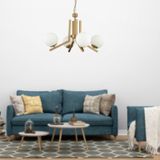 Morgan 4 Lü Komple Eskitme Boyalı Beyaz Camlı Modern Genç Odası Yatak Odası Salon Avize eskitme