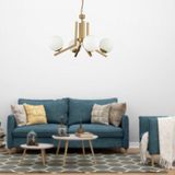 Morgan 4 Lü Komple Eskitme Boyalı Beyaz Camlı Modern Genç Odası Yatak Odası Salon Avize