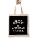 Morgan Freeman Black History Is American History Bez Çanta Uzun Saplı - Açık Bej - 40 X 40