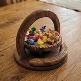 Morgen Craft Sucre Ahşap Şekerlik - %100 El Yapımı - Ceviz Ağacı - 20x15 cm