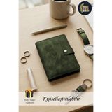 Morika Kişiselleştirilebilir Özel Tasarım Süet Suni Deri Kartlık Cüzdan Haki Yeşil